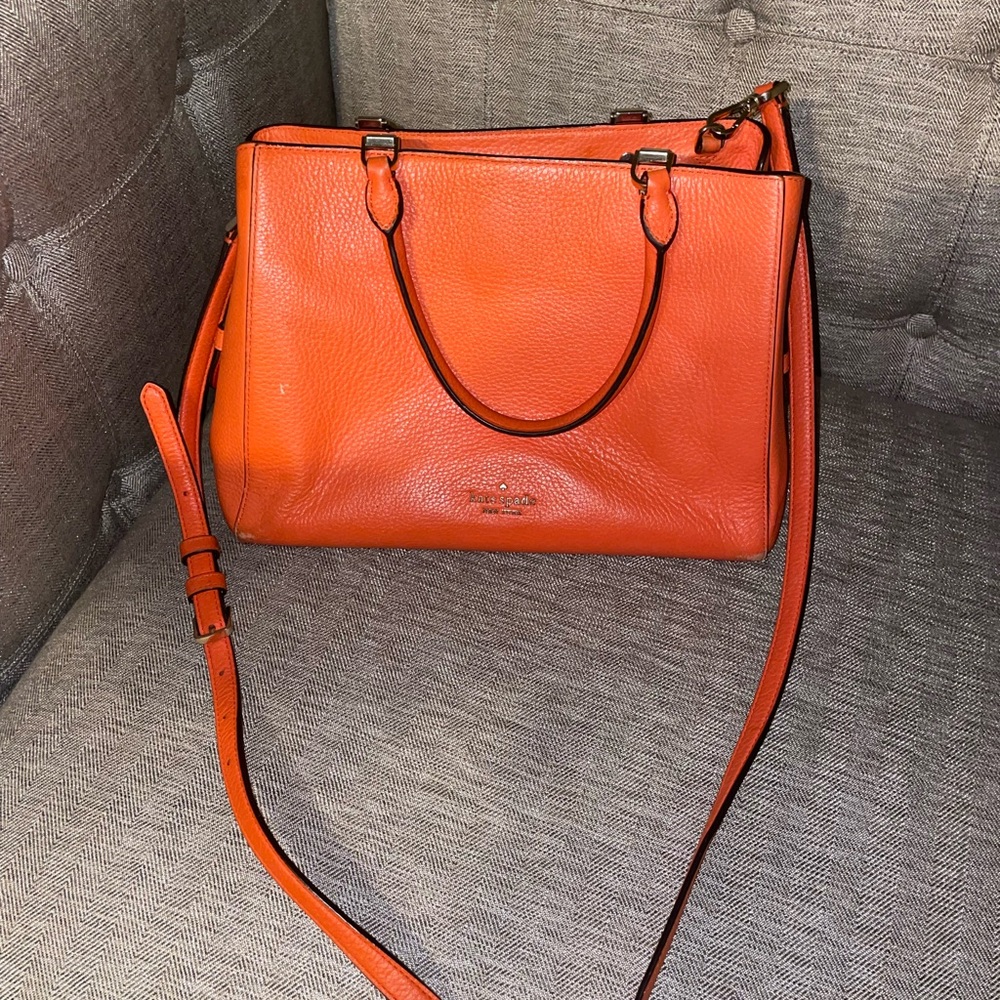 kate spade  Orange Leather Tote Bag